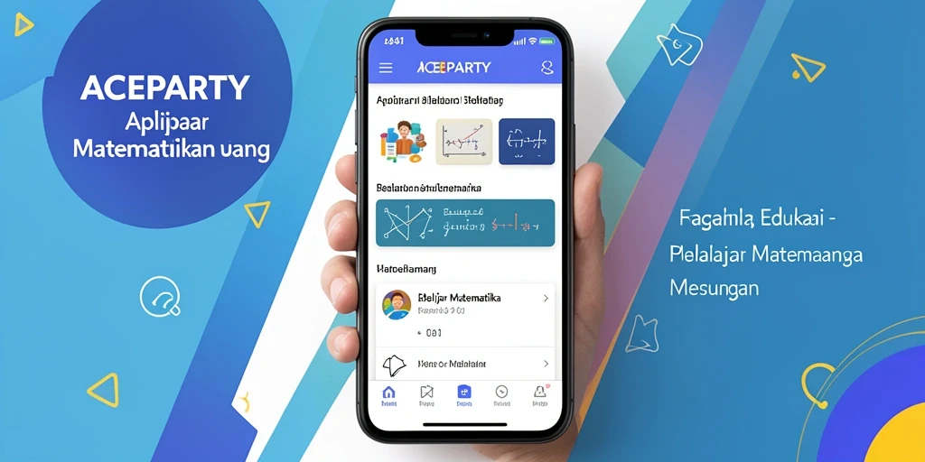 Antarmuka menarik dari aplikasi Belajar Matematika ACEPARTY.