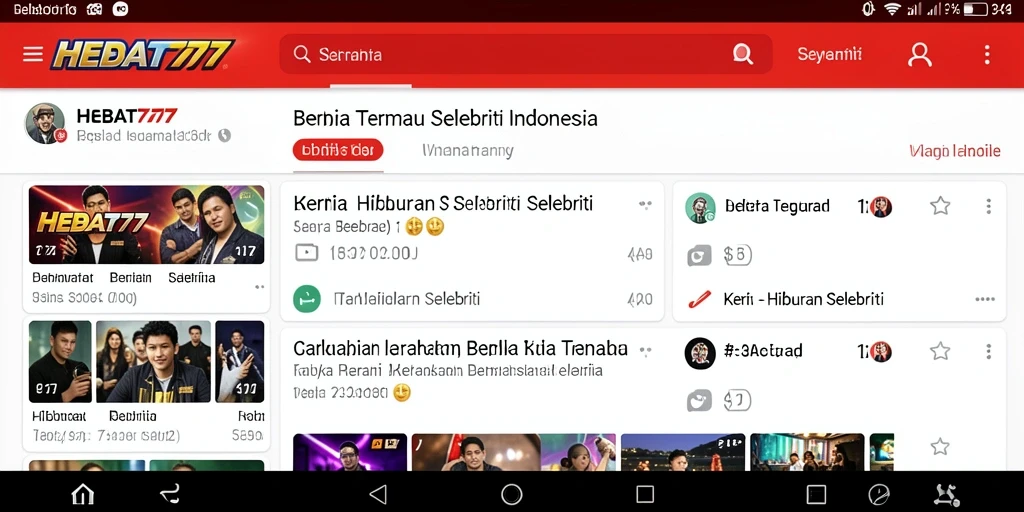 Antarmuka aplikasi HEBAT777 yang menarik dan mudah dinavigasi.