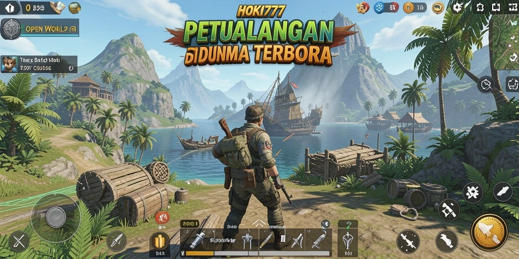 Tampilan antarmuka HOKI777 dengan dunia terbuka yang luas