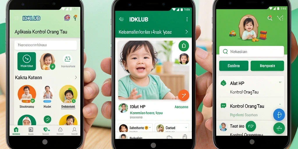 Antarmuka aplikasi Kontrol Orang Tua IDKLUB yang user-friendly.