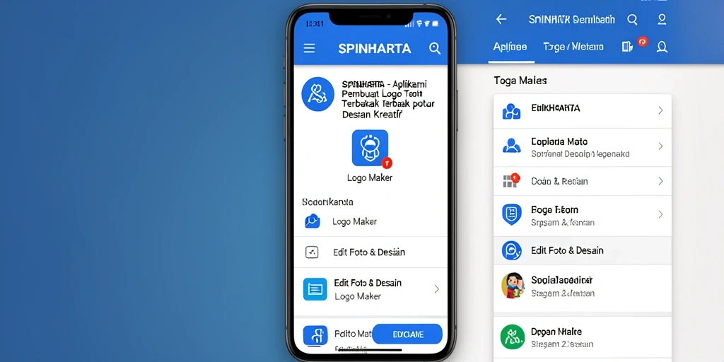 Antarmuka SPINHARTA yang intuitif untuk membuat logo.